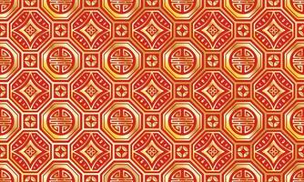 ethnisch chinesisch traditionell abstrakt hintergrund niedlich rot gold geometrisch tribal ikat volksmotiv orientalisch einheimisches muster design teppich tapete kleidung stoff verpackung druck batik folk strick vektor