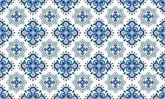 etnisk abstrakt bakgrund söt blå indigo geometrisk stam- ikat folk motiv arabicum orientalisk inföding mönster traditionell design, matta, tapeter, kläder, tyg, inslagning, tryck, batik, folkmusik, sticka, vektor