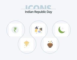 indischer republiktag flaches symbolpaket 5 symboldesign. zelebrieren. Rupie. Lampe. Preis Finanzen vektor