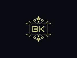 Buchstabe bk-Logo-Symbol, anfänglicher bk-Luxus-Logo-Briefvektor vektor