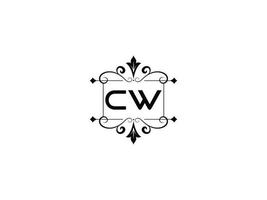 kreatives cw-logobild, monogramm-cw-luxusbriefdesign vektor