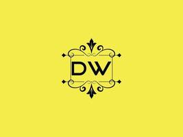 farbenfrohes dw-Logo-Symbol, minimalistischer dw-Luxus-Buchstaben-Logo-Vorrat vektor