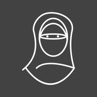 schöne Frauen mit Niqab-Linienvektorsymbol vektor