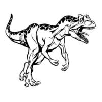 handzeichnung von alosaurus im comic-stil für druck, tätowierung, logo, design. Vektor-Illustration. vektor
