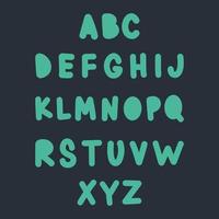 englisches alphabet fett gezeichnet auf schwarzem hintergrund zum drucken und lernen. vektorillustration. vektor