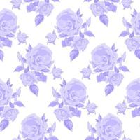 Muster aus lila Rosen auf weißem Hintergrund im Stil der Handzeichnung für Druck und Design. Vektor-Illustration. vektor