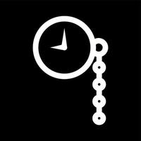 einzigartiges Taschenuhr-Vektor-Glyphen-Symbol vektor