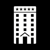 schönes Fünf-Sterne-Hotel-Glyphen-Vektorsymbol vektor