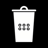 schönes Glyphen-Vektorsymbol für Mülleimer vektor