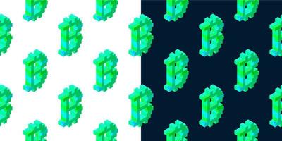 uppsättning av mönster från grön bitcoin tecken. vektor illustration