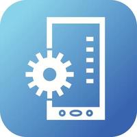 schöne mobile Einstellungen Vektor-Glyphe ico vektor
