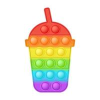 knallendes Spielzeug buntes Regenbogen-Cocktail-Silikonspielzeug für Fidgets. süchtig machendes sensorisches Blasenspielzeug für Kinderfinger. vektorillustration isoliert vektor