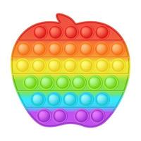 popping leksak ljus regnbåge äpple kisel leksak för fidgets. beroendeframkallande bubbla sensorisk utvecklande leksak för barn fingrar. vektor illustration isolerat