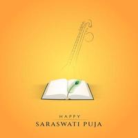 Happy Saraswathi Puja Social-Media-Beitrag vektor