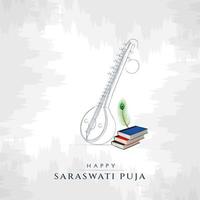 Happy Saraswathi Puja Social-Media-Beitrag vektor