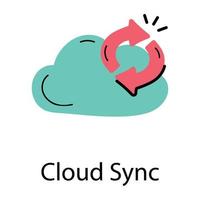 Trendige Cloud-Synchronisation vektor