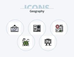 Geographie Linie gefüllt Icon Pack 5 Icon Design. Natur. Wald. Helligkeit. Bild. aufhängen vektor