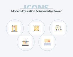 moderne Bildung und Wissen machen flaches Icon Pack 5 Icon Design. online. Linie. Stift. Stift. Bleistift vektor