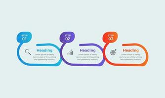 konzept von 3 vektorschritten des infografikdesigns der geschäftsentwicklung. einfache Designvorlage für Infografik-Präsentationen vektor