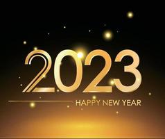 2023 Frohes neues Jahr Texteffekt Hintergrunddesign. grußkarte, banner, plakat. Luxus-Vektor-Illustration. vektor