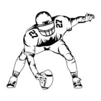 American Football Spieler Lineman Vektordesign. vektor