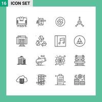 16 universell översikt tecken symboler av browser brand gods Hem förbindelse förbindelse redigerbar vektor design element