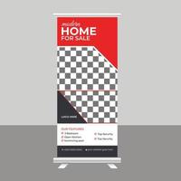 luxus traumhaus verkauf rollup banner broschürenständer vorlage für immobilienagentur vektor