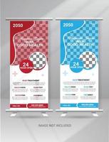 modernes medizinisches gesundheitswesen roll-up-banner-vorlage vektor