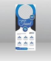 Reiseverkaufs-Rollup-Banner-Standvorlage für Reisebüros vektor