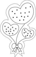Liebesballon - Scherenfähigkeiten zum Valentinstag vektor