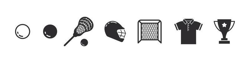 Lacrosse-Symbole. Sportikonen im einfachen Stil. lacrosse-elemente für design. Vektorsymbole vektor