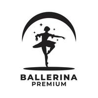 kvinna ballerina vektor logotyp design