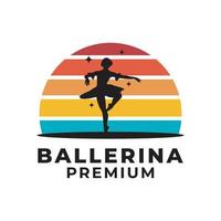 kvinna ballerina vektor logotyp design