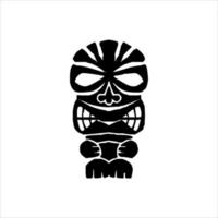 silhuett av tiki idol ikon. enkel illustration av en tiki idol ikon för webb design isolerat på en vit bakgrund, tiki stam- trä- mask, tropisk exotisk växt och bambu styrelse. traditionell hawaii vektor