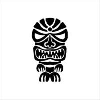 silhuett av tiki idol ikon. enkel illustration av en tiki idol ikon för webb design isolerat på en vit bakgrund, tiki stam- trä- mask, tropisk exotisk växt och bambu styrelse. traditionell hawaii vektor