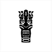 silhuett av tiki idol ikon. enkel illustration av en tiki idol ikon för webb design isolerat på en vit bakgrund, tiki stam- trä- mask, tropisk exotisk växt och bambu styrelse. traditionell hawaii vektor