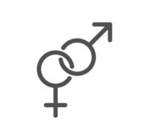 kön relaterad ikon översikt och linjär vektor. vektor