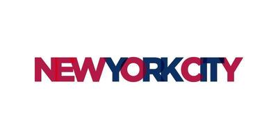 ny york stad, USA typografi slogan design. Amerika logotyp med grafisk stad text för skriva ut och webb. vektor