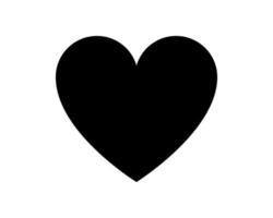 Liebe Herz Vektor Icon schwarze Silhouette isoliert auf weißem Hintergrund.