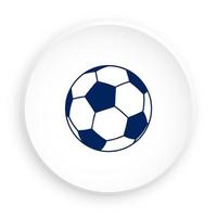 boll för fotboll, fotboll ikon i neomorphism stil för mobil app. sport Utrustning. knapp för mobil Ansökan eller webb. vektor på vit bakgrund