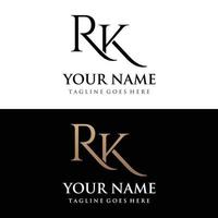 luxus rk, kr, k, r brief logo vorlage mit elegantem und einzigartigem monogramm. Logo für Visitenkarte, Geschäft, Marke, Firma. vektor