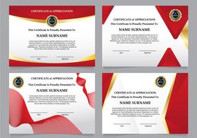 Luxus-Rot-Diplom-Zertifikat-Set