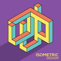 isometrisk byggnad 3d platt design. kreativ vektor grafisk monogram.