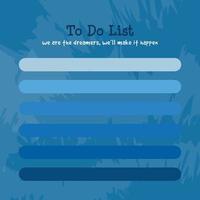 blau to do list Bullet Journal Planer Vorlage Vektor Illustration