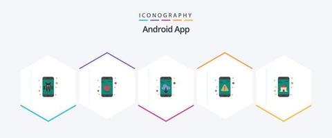 android app 25 platt ikon packa Inklusive smart. app. app ladda ner. meddelande. samspel vektor