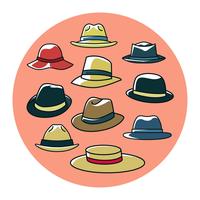 Kostenlose bunte Panama Hats Collection Vector