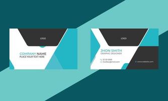 blaue und schwarze moderne kreative visitenkarte und namenskarte, horizontales einfaches sauberes schablonenvektordesign, layout in rechteckgröße. Corporate Business Card Design Vektor einfaches Branding.