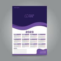 1-seitiges Wandkalender-Design für 2023. Vektor-Design druckfertige Vorlage vektor