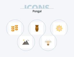 pongal platt ikon packa 5 ikon design. Indien. kultur. indiska. keramisk. växt vektor