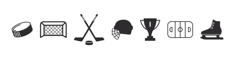 Eishockey-Symbole gesetzt. Eishockey Zeichen. Hockeyelemente für Design. Vektorsymbole vektor